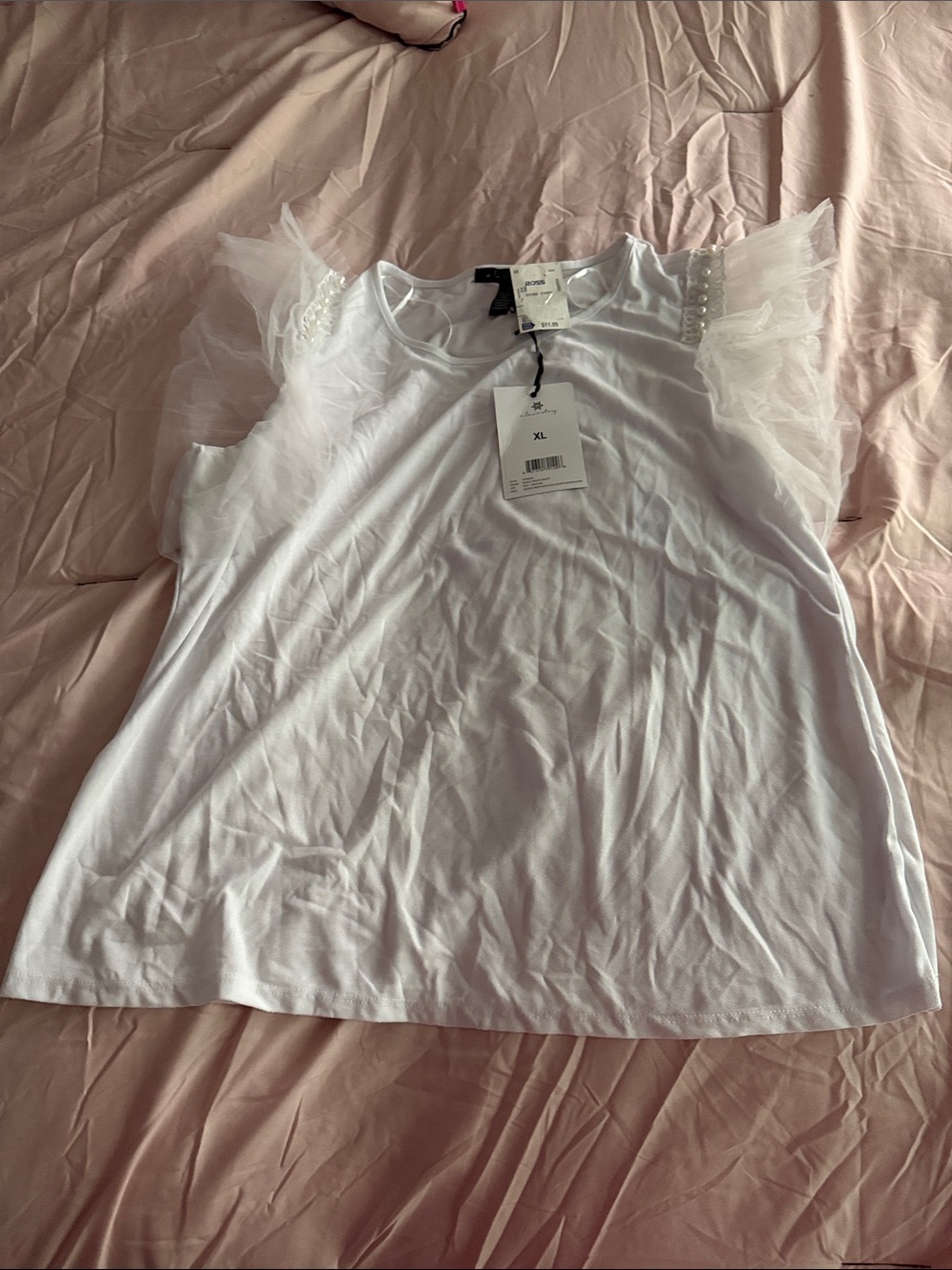 White Ruffled Sleeve Women’s Top